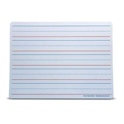 Flipside Products Dry Erase Learning Mat, Red & Blue Ruled/Plain, Two-Sided, 9" X 12", Pack Of 12 (FLP20034)