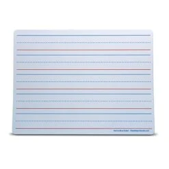 Flipside Products Dry Erase Learning Mat, Red & Blue Ruled/Plain, Two-Sided, 9" X 12", Pack Of 24 (FLP20134)