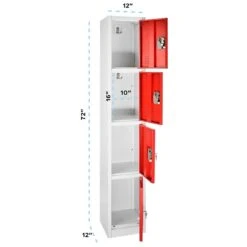 AdirOffice 72" D 4-Compartment Steel Tier Key Lock Red Storage Locker (629-204-RED) -Prepa Furniture Shop sp167909675 s7