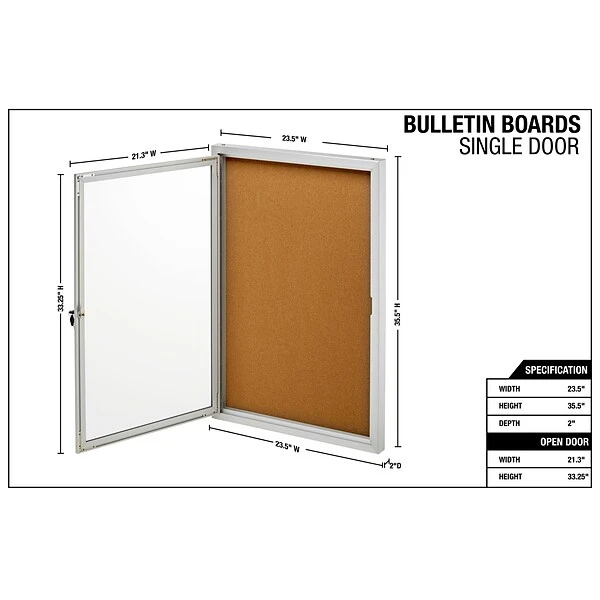 AdirOffice Cork Bulletin Board, Silver Frame, 3' X 2' (504-01-SC) 5 AdirOffice Cork Bulletin Board, Silver Frame, 3' X 2' (504-01-SC) - Image 5