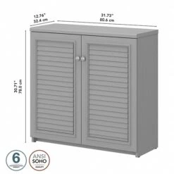 Bush Furniture Fairview 30.71" Small Storage Cabinet With 3 Shelves, Cape Cod Gray (WC53596-03) -Prepa Furniture Shop sp168353561 s7