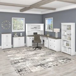 Bush Furniture Fairview 30.71" Small Storage Cabinet With 3 Shelves, Shiplap Gray/Pure White (WC53696-03) 13 Bush Furniture Fairview 30.71" Small Storage Cabinet With 3 Shelves, Shiplap Gray/Pure White (WC53696-03) -Prepa Furniture Shop sp168353584 s7
