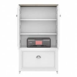 Bush Furniture Fairview 41.69" Storage Cabinet With 3 Shelves, Shiplap Gray/Pure White (WC53680-03) -Prepa Furniture Shop sp168353615 s7