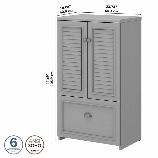 Bush Furniture Fairview 41.69" Storage Cabinet With 3 Shelves, Cape Cod Gray (WC53580-03) 3 Bush Furniture Fairview 41.69" Storage Cabinet With 3 Shelves, Cape Cod Gray (WC53580-03) - Image 3