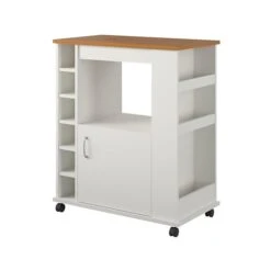 Ameriwood Williams 12-Shelf Particle Board Kitchen Cart, White (5276817COM)