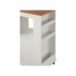 Ameriwood Williams 12-Shelf Particle Board Kitchen Cart, White (5276817COM) -Prepa Furniture Shop sp168531593 s7