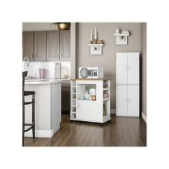 Ameriwood Williams 12-Shelf Particle Board Kitchen Cart, White (5276817COM) -Prepa Furniture Shop sp168531596 s7