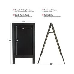 Excello Global Products Chalkboard, Black Wood, 40" X 22" (EGP-CKB-0003)