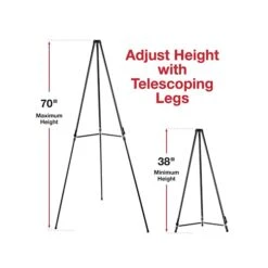 Excello Global Products Flip Chart Presentation Easel, 70", Black Aluminum, 2/Pack (EGP-HD-0039) -Prepa Furniture Shop sp169025218 s7
