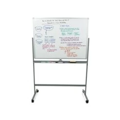 Mind Reader Mobile Double-Sided Dry-Erase Easel Whiteboard, Steel Frame, 6' X 4' (ROLLBOARD-WHT)