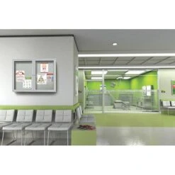 Ghent 3' H X 5' W Enclosed Vinyl Bulletin Board With Satin Frame, 2 Door (PA23660VX-181) -Prepa Furniture Shop sp17740293 s7 1