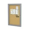 Ghent 3' H X 3' W Enclosed Natural Cork Bulletin Board With Satin Frame, 1 Door (PA13636K)