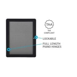 Ghent Ovation 3' H X 4' W Enclosed Fabric Bulletin Board With Black Frame, 2 Door, Black (OVK2-F95)