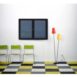 Ghent Ovation 3' H X 4' W Enclosed Fabric Bulletin Board With Black Frame, 2 Door, Black (OVK2-F95) -Prepa Furniture Shop sp17740851 s7
