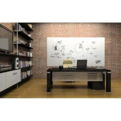 Ghent Aria Low Profile Magnetic Glass Whiteboard, 2'H X 3'W, White (ARIASM23WH) -Prepa Furniture Shop sp17741170 s7