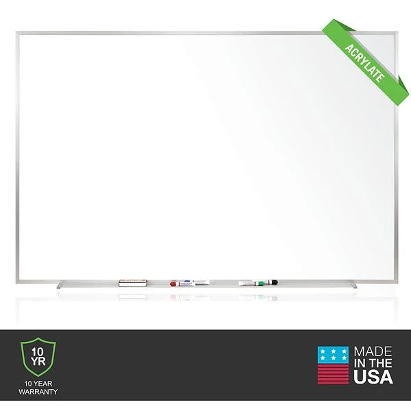 Ghent Non-Magnetic Whiteboard With Aluminum Frame, 4'H X 12'W (M2-412-4) 1 Ghent Non-Magnetic Whiteboard With Aluminum Frame, 4'H X 12'W (M2-412-4)