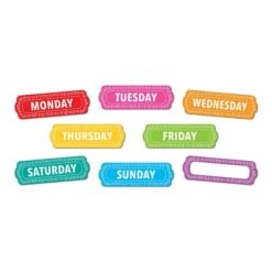 Ashley Productions® Magnetic Die-Cut Timesavers & Labels, Days Of The Week, Chalk Loops, 8 Per Pack, 3 Packs