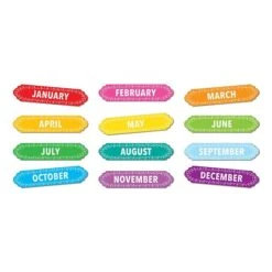 Ashley Productions® Magnetic Die-Cut Timesavers & Labels, Months Of The Year, Chalk Loops, 12 Per Pack, 3 Packs