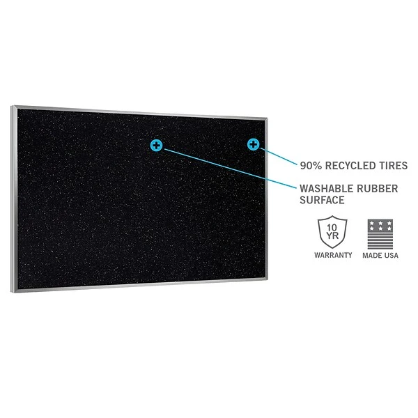 Ghent 4' H X 12' W Recycled Bulletin Board With Aluminum Frame, Black (ATR412-BK) 3 Ghent 4' H X 12' W Recycled Bulletin Board With Aluminum Frame, Black (ATR412-BK) - Image 3