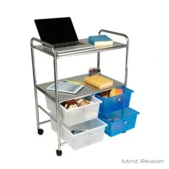 EMS 2-Shelf Metal Mobile Utility Cart, Multi (2SHROLL-ASST)