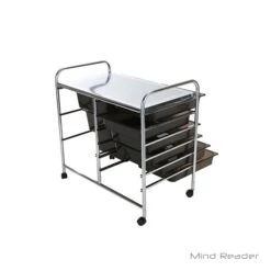 Mind Reader 3TROLL6-BLK Metal Binding 9 Double Drawer Trolley, Black -Prepa Furniture Shop sp20473787 s7