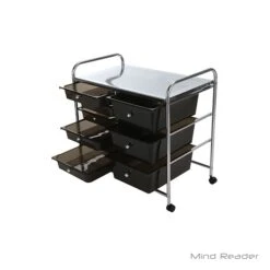 Mind Reader 3TROLL6-BLK Metal Binding 9 Double Drawer Trolley, Black -Prepa Furniture Shop sp20473791 s7