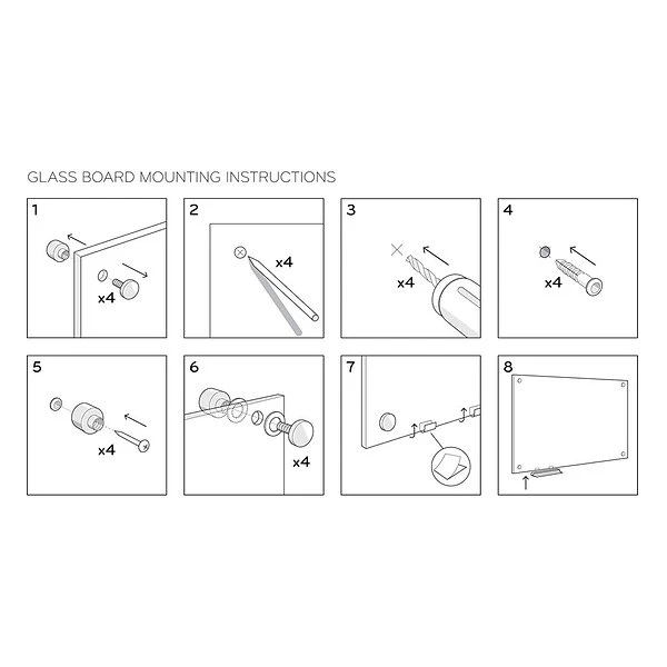 U Brands Glass Dry Erase Board, 70" X 47", Black Surface, Frameless (173U00-01) 4 U Brands Glass Dry Erase Board, 70" X 47", Black Surface, Frameless (173U00-01) - Image 4