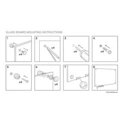 U Brands Magnetic Glass Dry Erase Board, 70" X 35", White Frosted Surface, Frameless (2300U00-01) -Prepa Furniture Shop sp22561546 s7