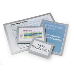DURABLE Self-Adhesive Magnetic DURAFRAME Document Sign Holder, 8-1/2" X 11", Silver, 2/Pack (476823)