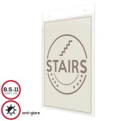 Deflect-O Anti-Glare Wall Mount Sign Holder, 8.5" X 11", Clear Acrylic (878201)