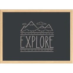 U Brands Chalkboard, 35" X 23", Oak Finish Frame