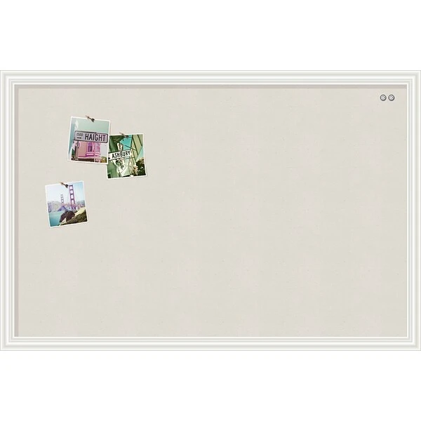 U Brands Linen Bulletin Board, 23" X 17", White Décor Frame 1 U Brands Linen Bulletin Board, 23" X 17", White Décor Frame