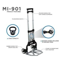 Mount-It! Folding Hand Truck And Dolly, 165 Lb Capacity (MI-901)