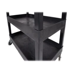 Luxor 3-Shelf Plastic/Poly Mobile Utility Cart With Swivel Wheels, Black (EC111-B) -Prepa Furniture Shop sp40797826 s7