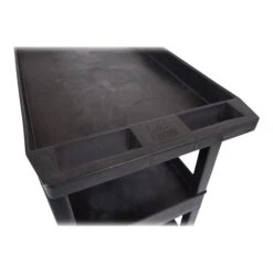 Luxor 3-Shelf Plastic/Poly Mobile Utility Cart With Swivel Wheels, Black (EC111-B) -Prepa Furniture Shop sp40797829 s7