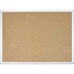 U Brands Basics Cork Bulletin Board, Silver Frame, 47"H X 70"W (023U00-01)