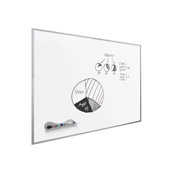 MooreCo Porcelain Dry-Erase Whiteboard, Anodized Aluminum Frame, 3' X 4' (202AC) 2 MooreCo Porcelain Dry-Erase Whiteboard, Anodized Aluminum Frame, 3' X 4' (202AC) - Image 2