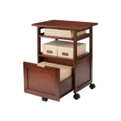 Winsome Piper 3-Shelf Wood Mobile Printer Stand, Brown (94427) -Prepa Furniture Shop sp42125643 s7