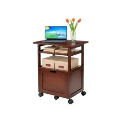 Winsome Piper 3-Shelf Wood Mobile Printer Stand, Brown (94427) -Prepa Furniture Shop sp42125647 s7