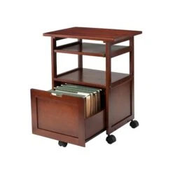 Winsome Piper 3-Shelf Wood Mobile Printer Stand, Brown (94427) -Prepa Furniture Shop sp42125650 s7