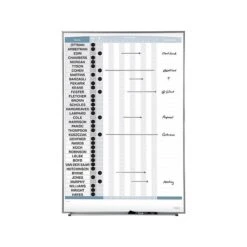 Quartet Matrix Magnetic Painted Steel In-Out-Board, Aluminum Frame, 34" X 23" (33705)