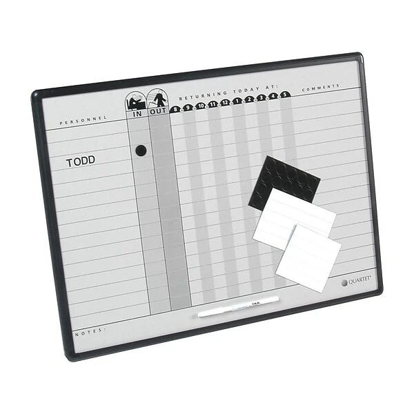 Quartet Magnetic Porcelain In-Out-Board, Aluminum Frame, 2' X 1.5' (781G) 1 Quartet Magnetic Porcelain In-Out-Board, Aluminum Frame, 2' X 1.5' (781G)