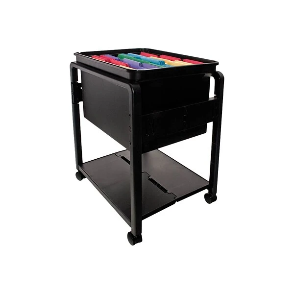 Advantus Plastic/Poly Mobile File Cart With Swivel Wheels, Black (AVT55758) 2 Advantus Plastic/Poly Mobile File Cart With Swivel Wheels, Black (AVT55758) - Image 2
