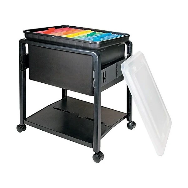 Advantus Plastic/Poly Mobile File Cart With Swivel Wheels, Black (AVT55758) 3 Advantus Plastic/Poly Mobile File Cart With Swivel Wheels, Black (AVT55758) - Image 3