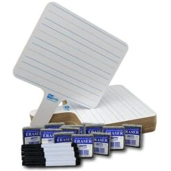 Flipside Two-Sided Rectangular Dry Erase Whiteboard Set, 7.75" X 10", 12 Sets Of 3 (FLP18123)