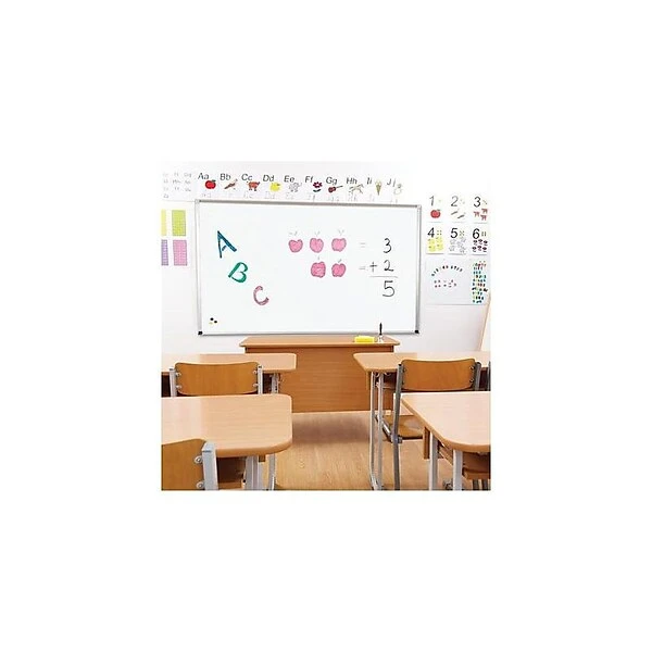 Essentials By Best-Rite Porcelain Dry-Erase Whiteboard, Anodized Aluminum Frame, Greater Than 10' X 4' (2H2NK-M) 1 Essentials By Best-Rite Porcelain Dry-Erase Whiteboard, Anodized Aluminum Frame, Greater Than 10' X 4' (2H2NK-M)