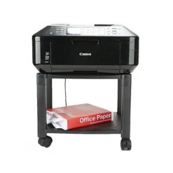 Mind Reader Anchor Collection 2-Shelf Plastic/Poly Mobile Utility Cart With Swivel Wheels, Black (PRCARTSM-BLK)