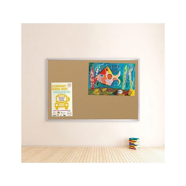 Best-Rite Valu-Tak Cork Bulletin Board, Aluminum Frame, 4' X 6' (301AG) 2 Best-Rite Valu-Tak Cork Bulletin Board, Aluminum Frame, 4' X 6' (301AG) - Image 2