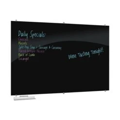Best-Rite Visionary Glass Dry-Erase Whiteboard, Aluminum Frame, 6' X 4' (84064)