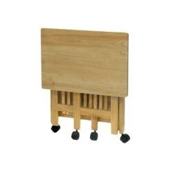 Winsome Mission 2-Shelf Wood Mobile Printer Stand With Lockable Wheels, Natural (81628)